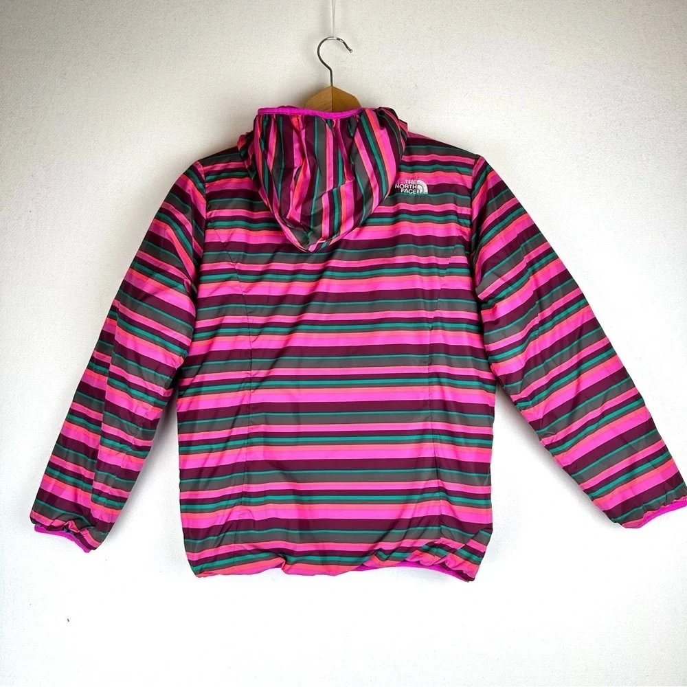 The North Face Reversible Perrito Jacket Puffer Pink Stripe Outdoors Gorpcore